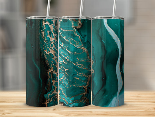 Elegant Marble Swirl Insulated Tumbler Cups