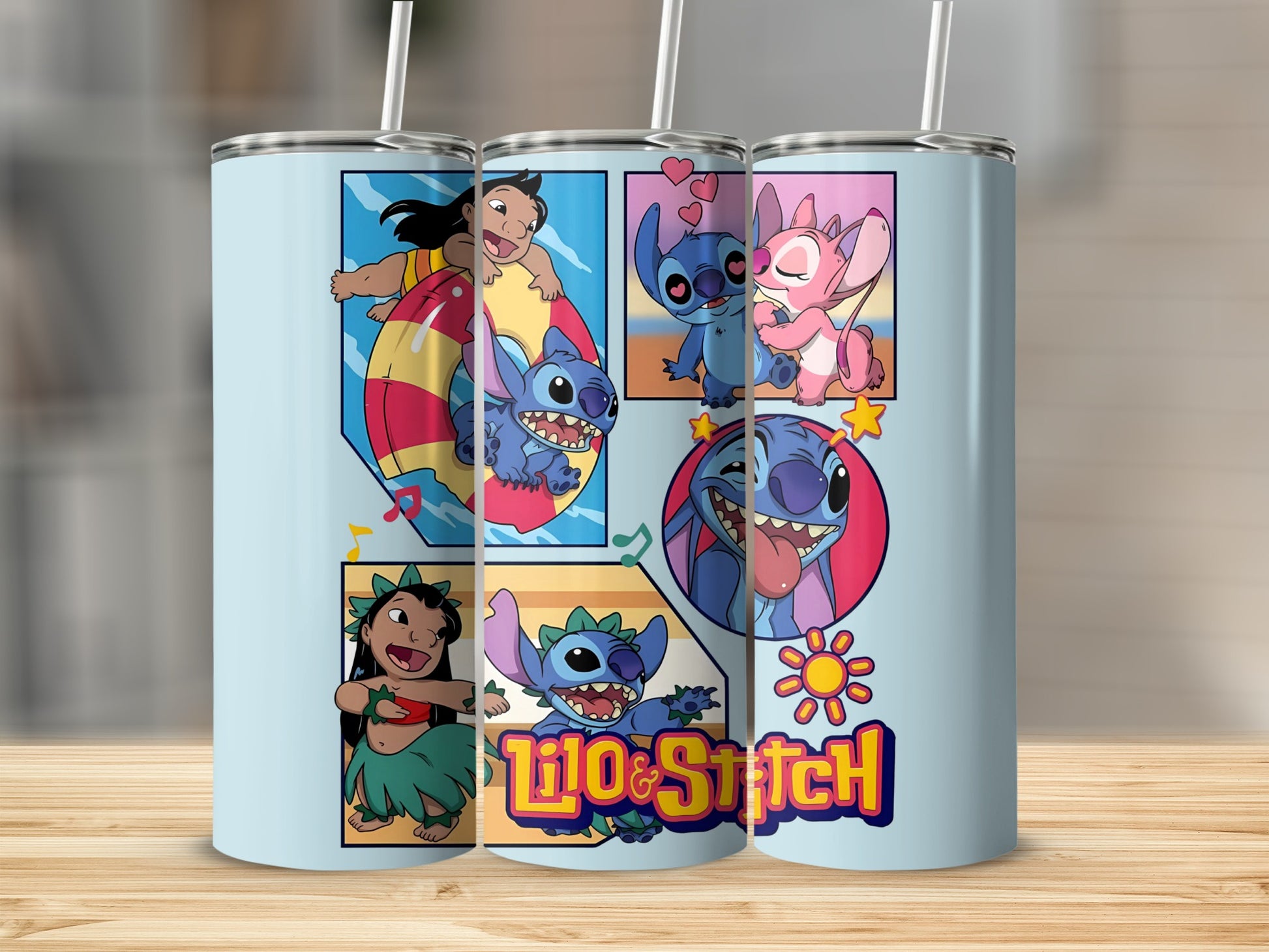 Lilo and Stitch Cartoon Design Stainless Steel Tumblers