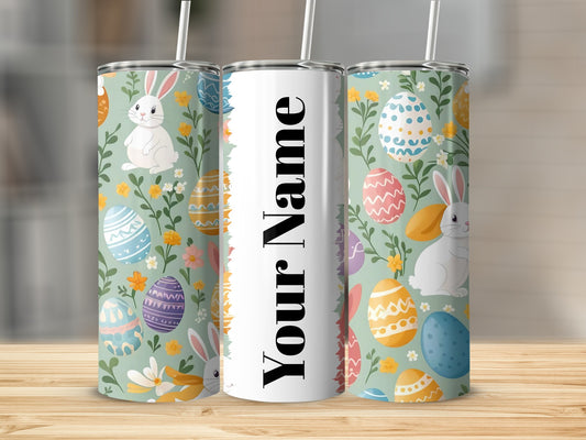 Personalized Easter Bunny and Egg Tumbler Cup