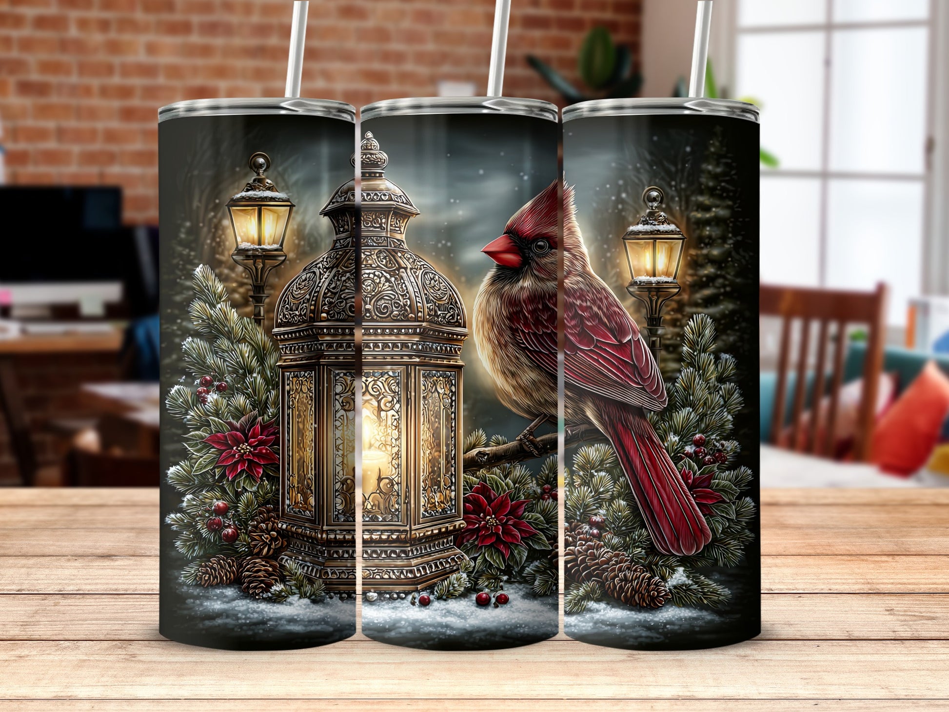 Christmas Cardinal Lantern Festive Tumbler Product
