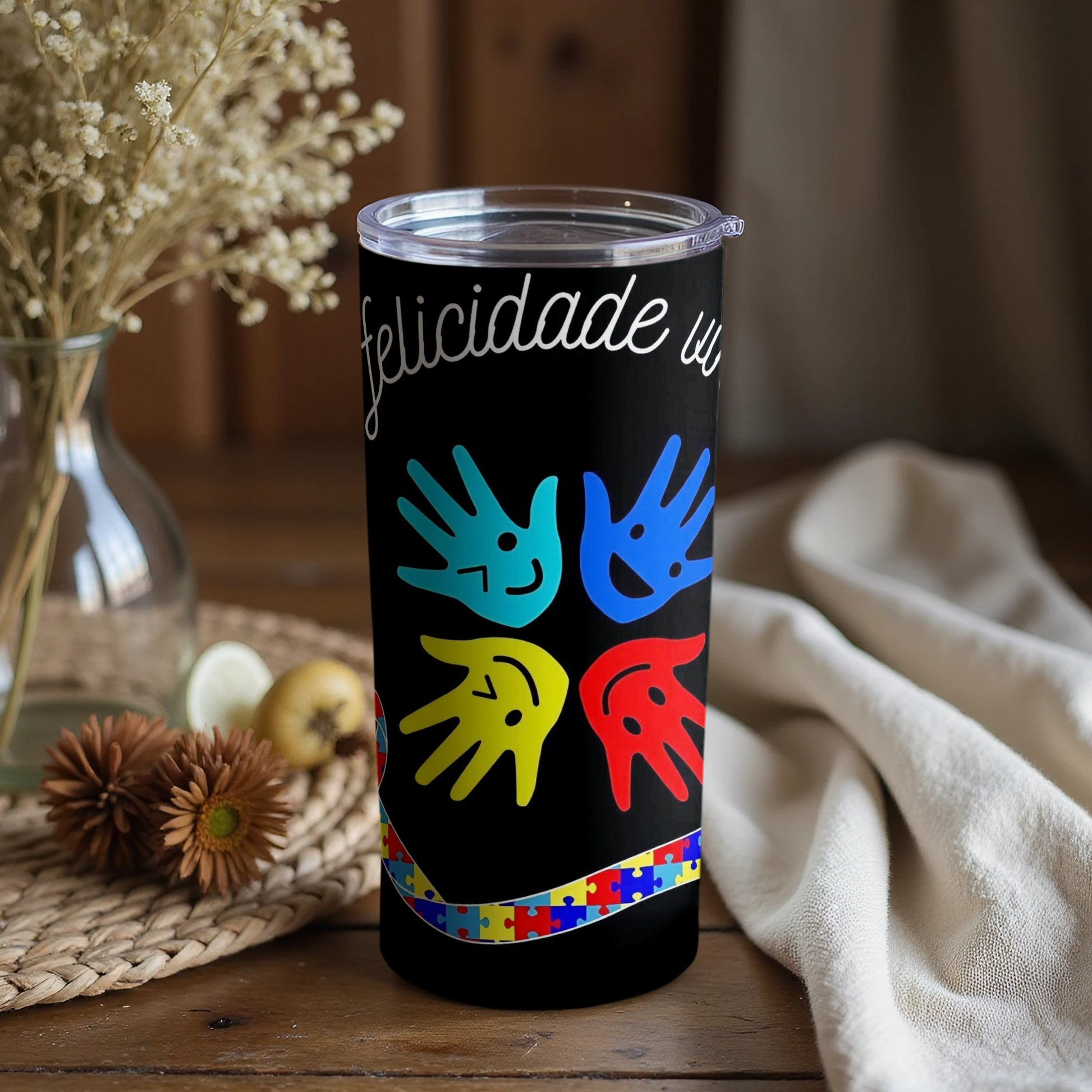 Felicidade Unique Colorful Hand Design Tumbler