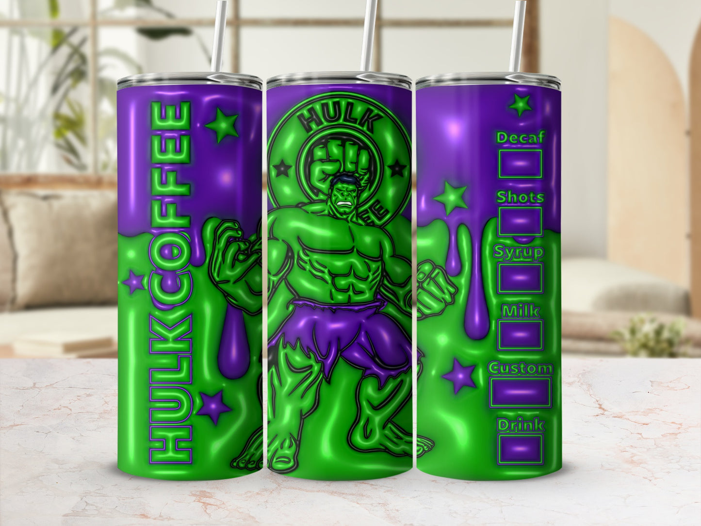 Hulk Coffee Tumbler with Superhero Design