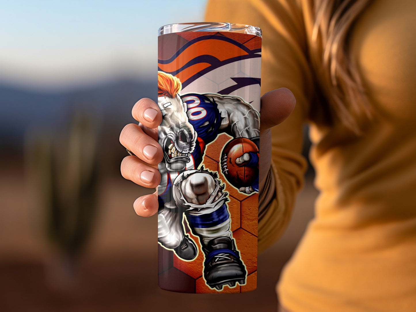Denver Football Angry Horse Logo Sports Team Design Tumblers