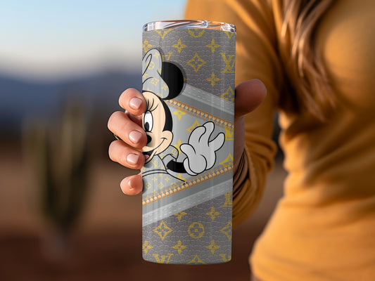 Minnie Mouse Grey and Gold Pattern Tumbler Cup