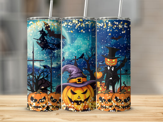 Halloween-Themed Spooky Pumpkins and Witch Tumbler Product