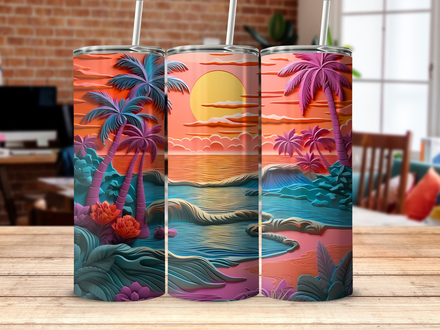 Vibrant Layered Tropical Sunset Palm Trees Ocean Scene product type
Tropical Tumbler
Sunset Design
Palm Tree Art
Ocean Waves
Vibrant Colors
3D Effect Tumbler
Layered Art
Summer Drinkware
Beach Scene
Island Vibe
Paradise Print
Colorful Tumbler
Unique Design
Artistic Cup
Drink Tumbler
Beverage Holder
Summer Essential
Vacation Ready
Aesthetic Tumbler
Travel Tumbler