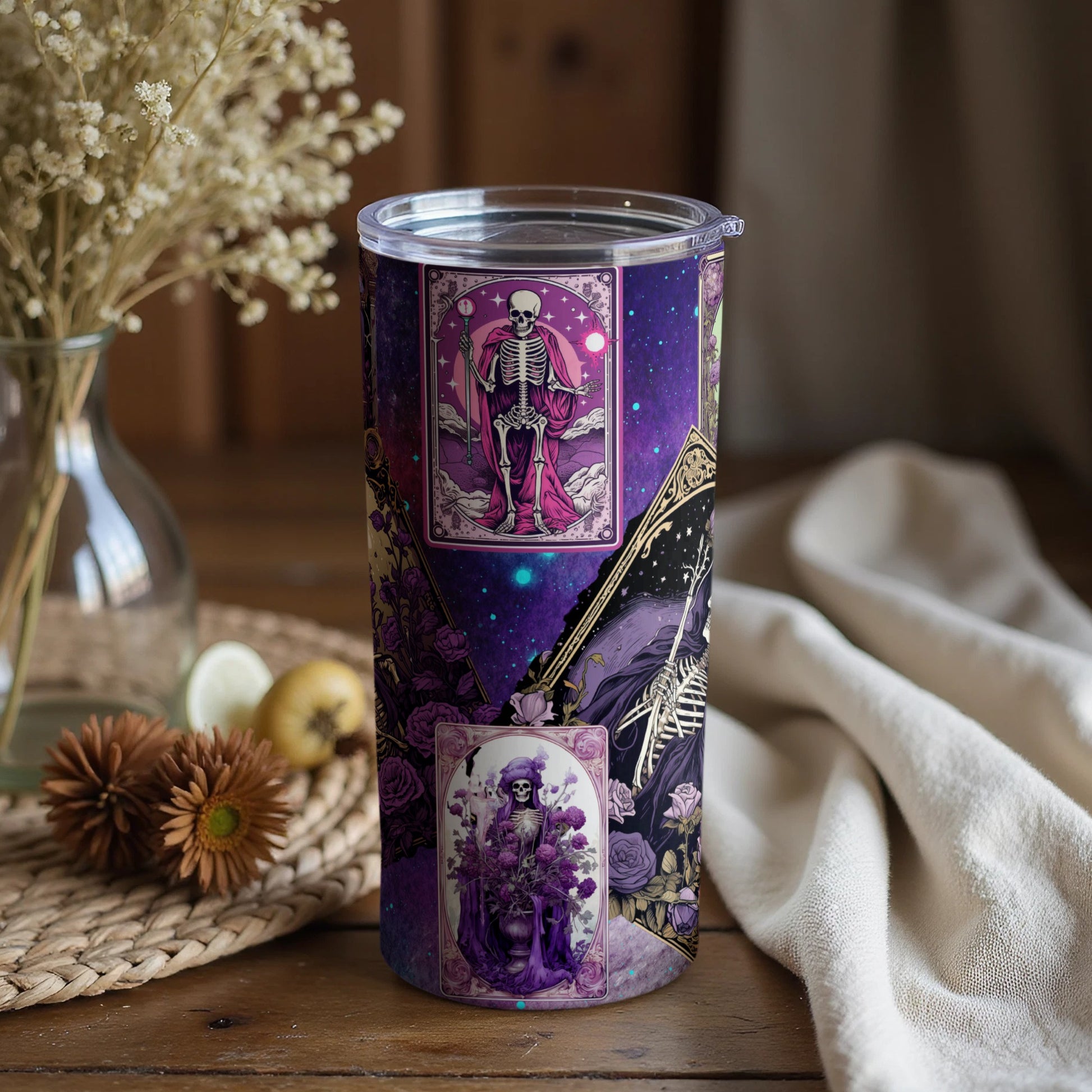 Gothic Skeleton Cosmic Vibes Insulated Tumbler