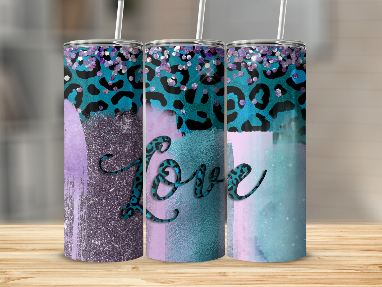 Love Leopard Print Abstract Pattern Tumbler Cup
