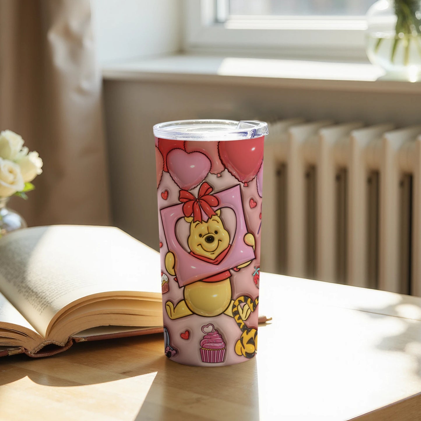 Winnie the Pooh Cute Celebrations Pink Tumbler