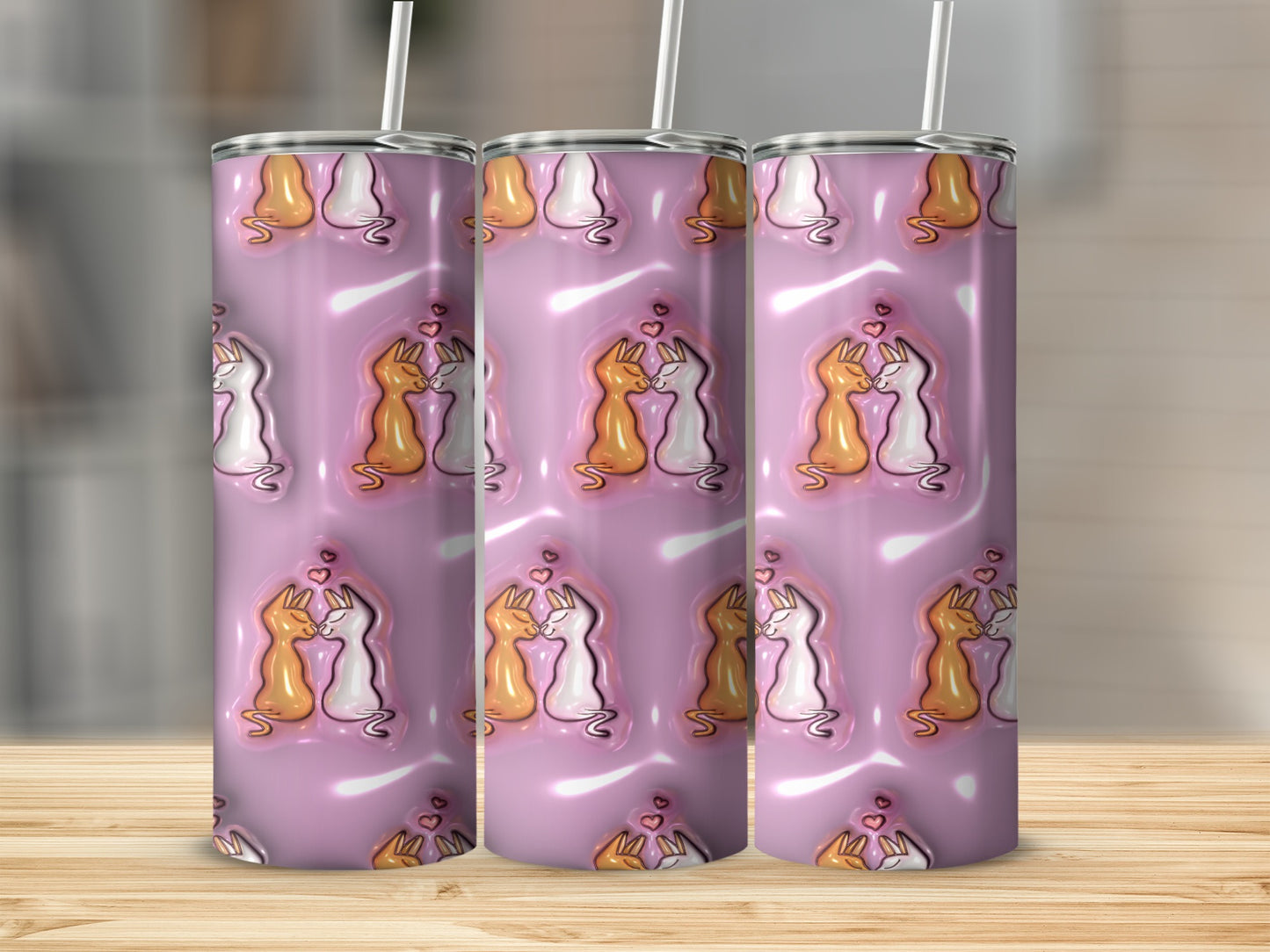 Adorable Cats in Love Design Tall Tumbler Product