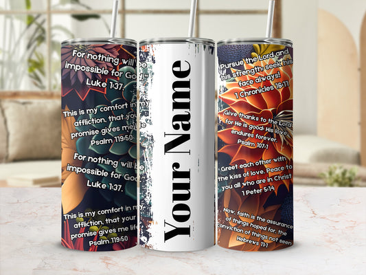 Personalized Inspirational Bible Verse Tumbler Flask