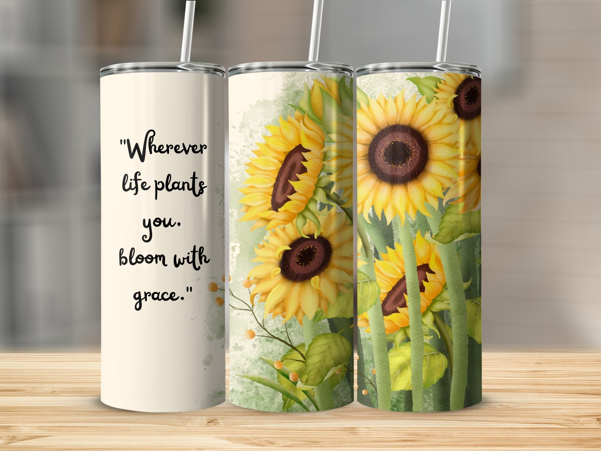 Bloom with Grace Wherever Life Plants You Tumbler