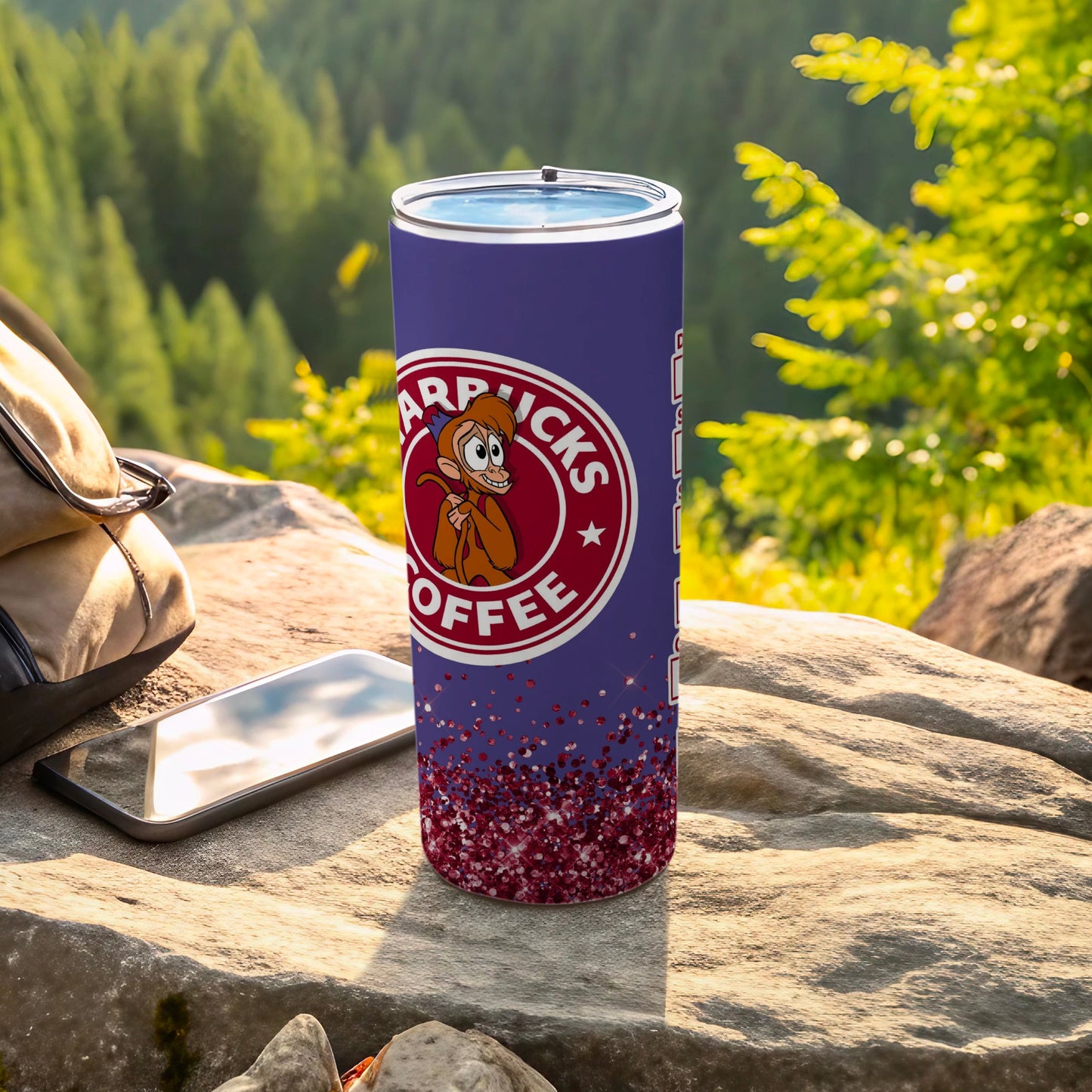Purple Star-pucks Coffee Themed Tumbler Travel Mug