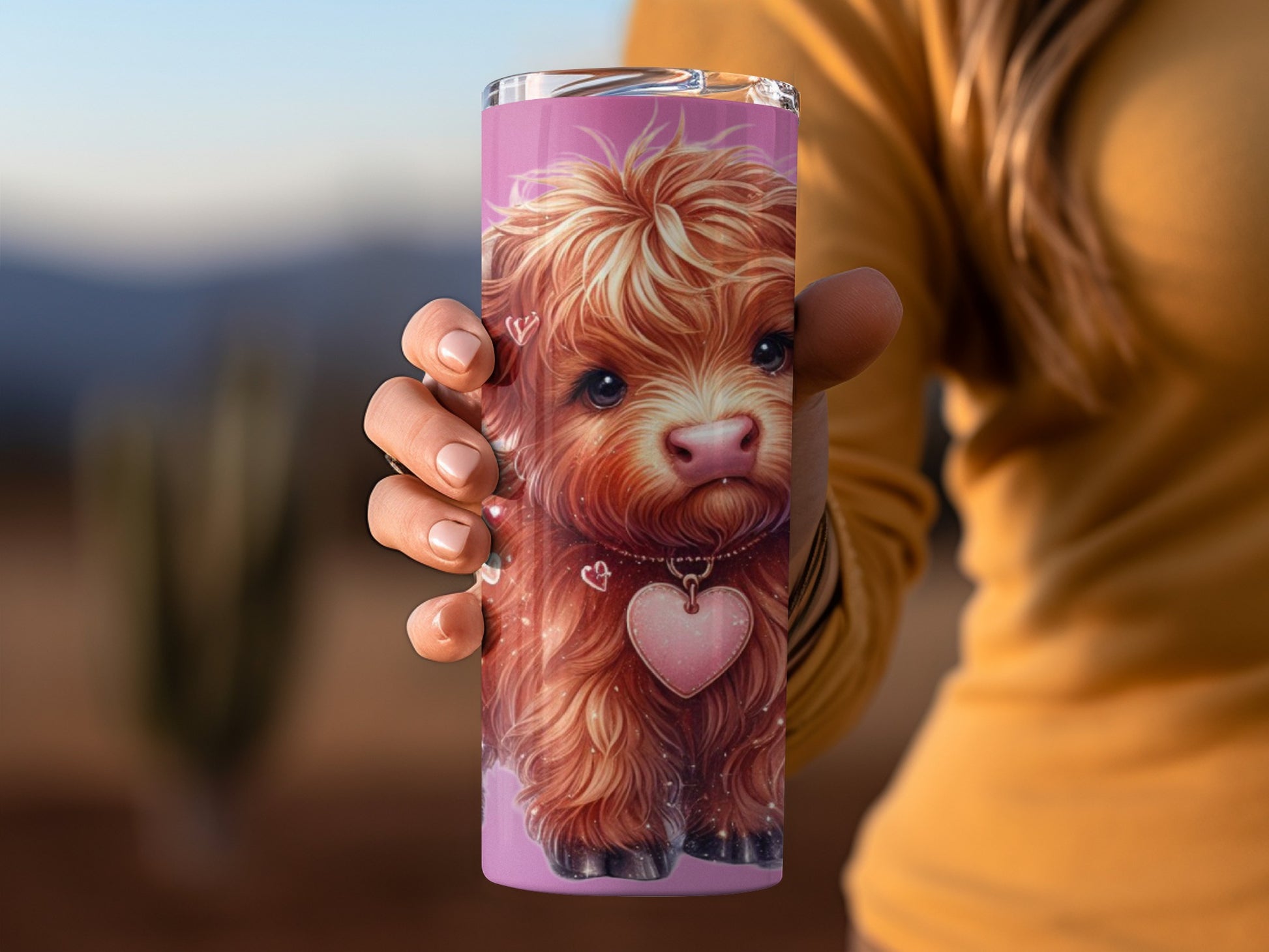 Cute Puppy with Heart Necklace Tumbler Cup