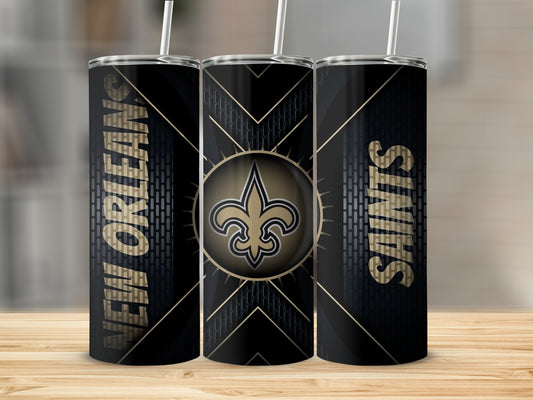 New Orleans Saints Gold and Black Logo Design Tumblers