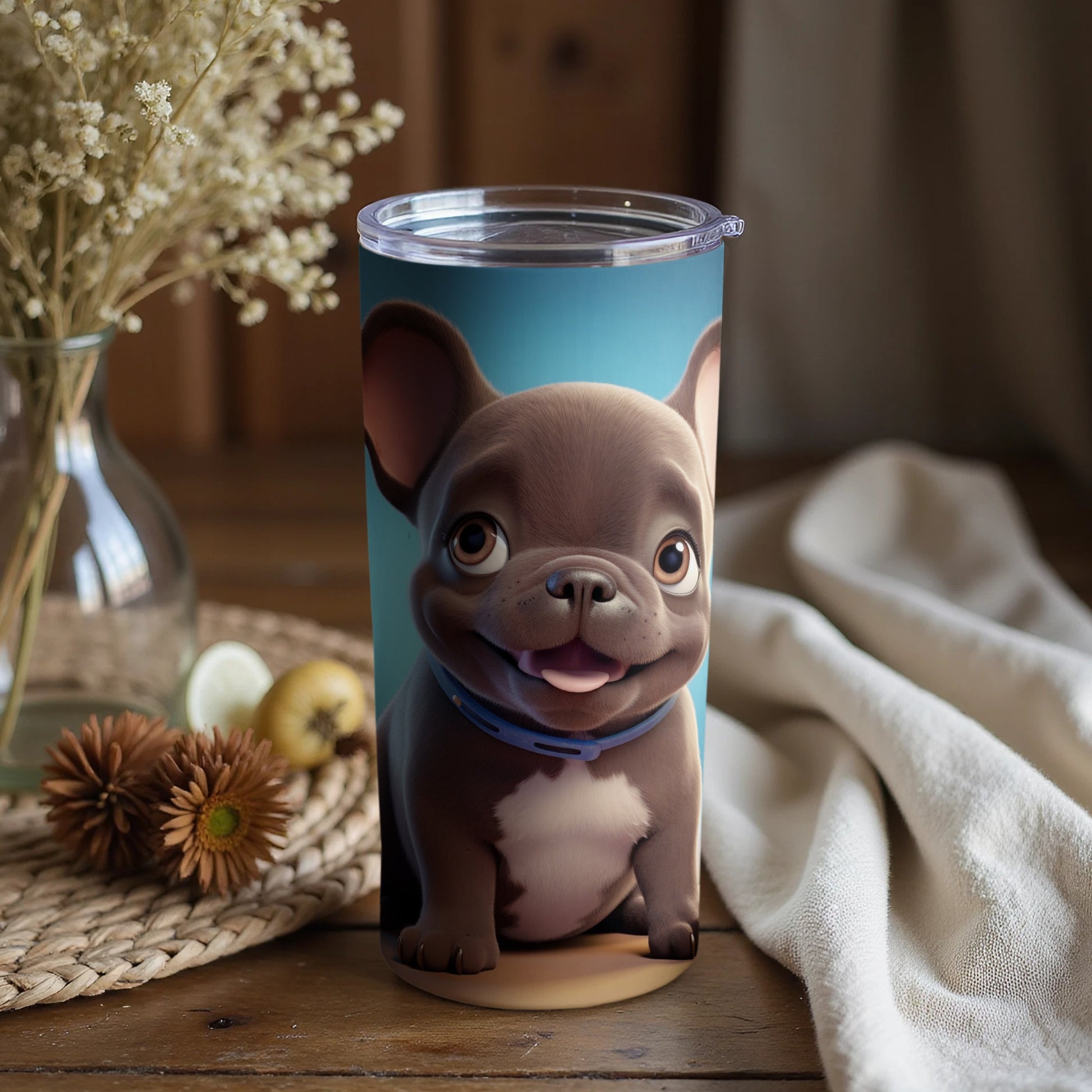 Cute Bulldog Illustration Insulated Tumbler Product