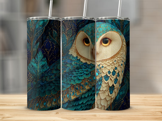 Enchanting Owl Design Insulated Tumbler Elegant Drinkware