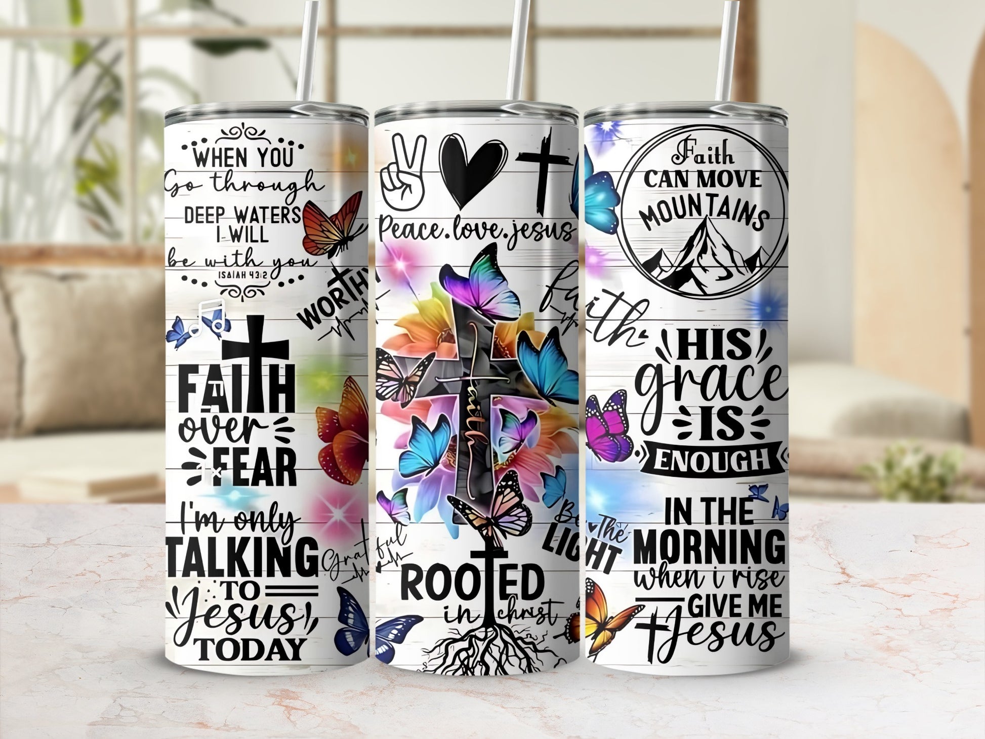 Inspirational Faith and Jesus Themed Tumblers