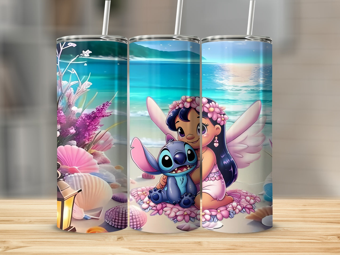 Cute Cartoon Angel and Alien Design Tumbler