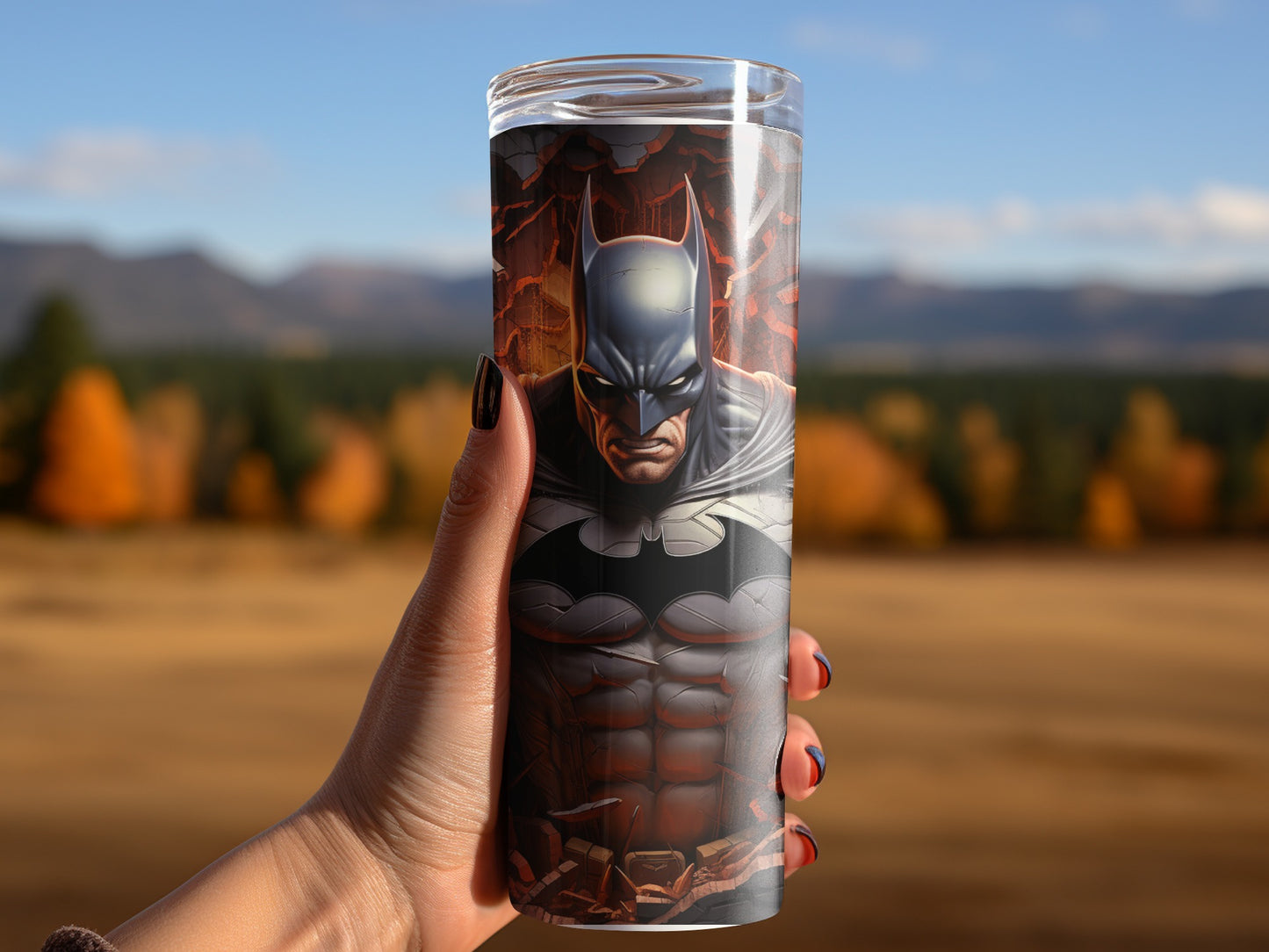 Custom Batman Art Insulated Tumbler for Hot Cold Drinks