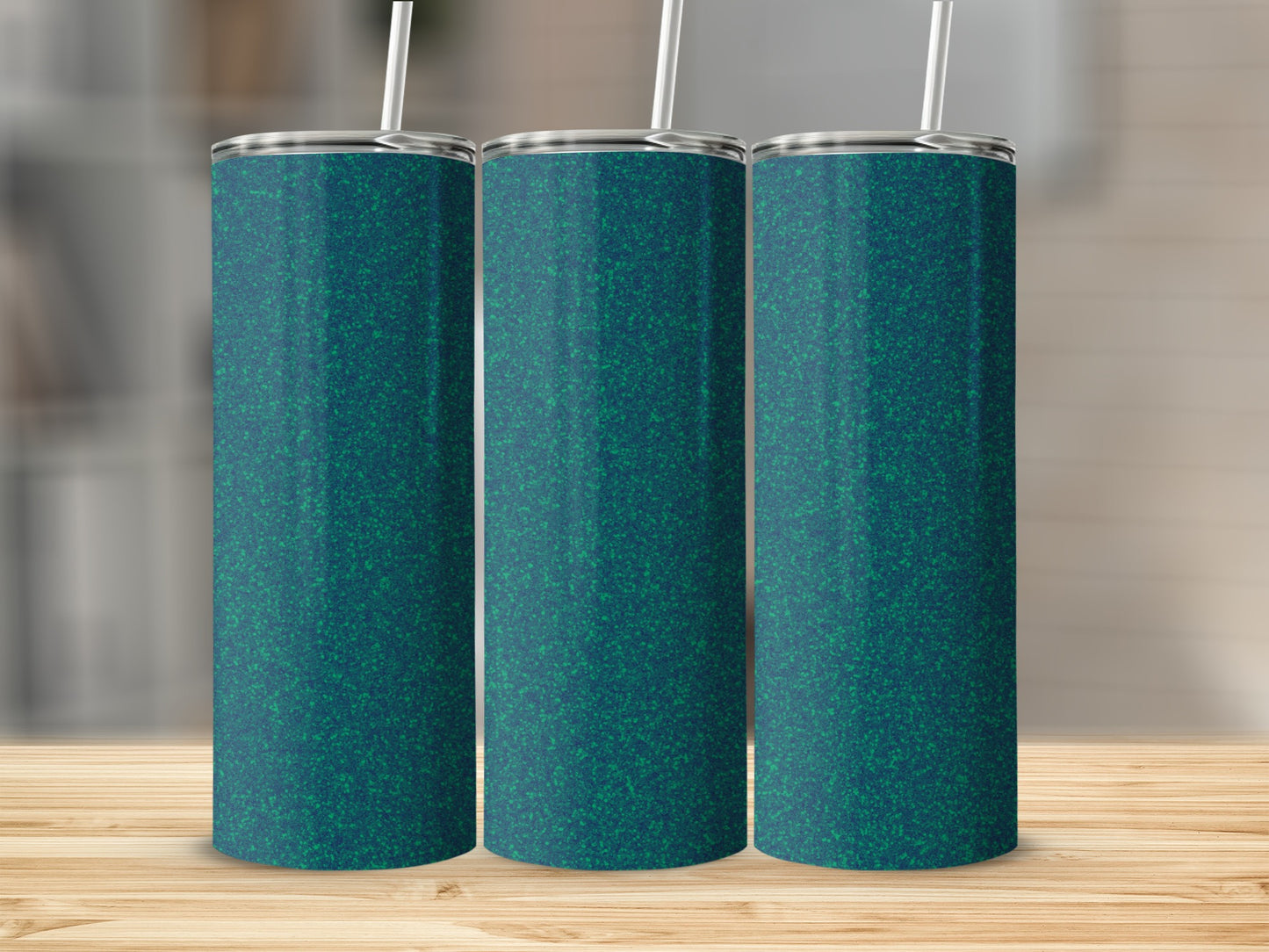 Glittering Teal Insulated Beverage Holder Tumbler