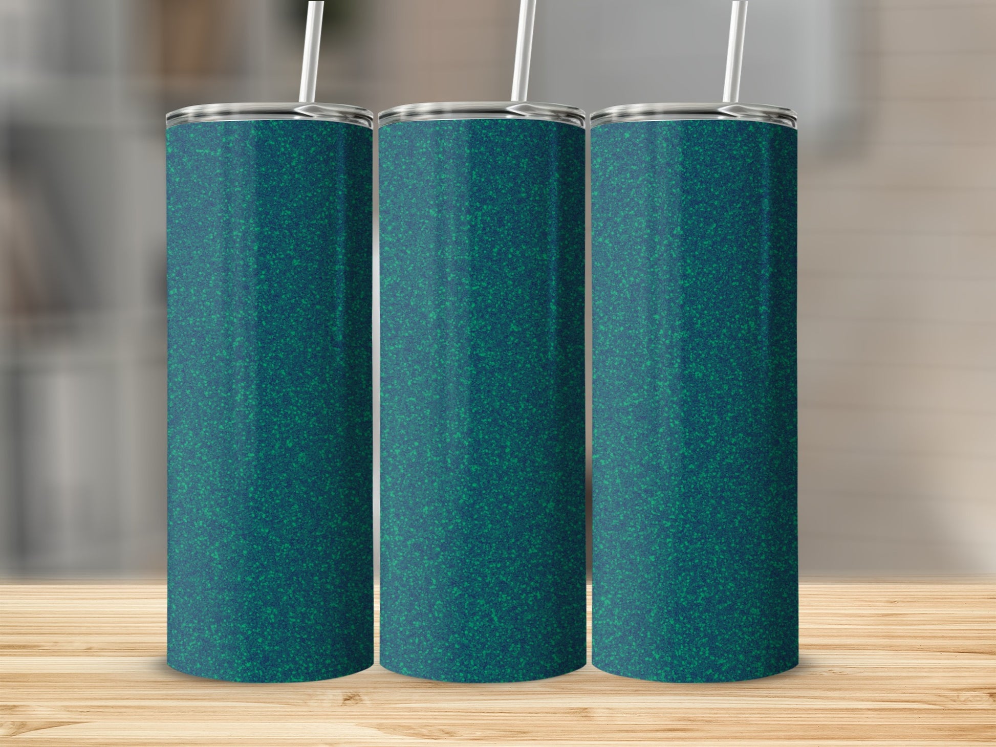 Glittering Teal Insulated Beverage Holder Tumbler