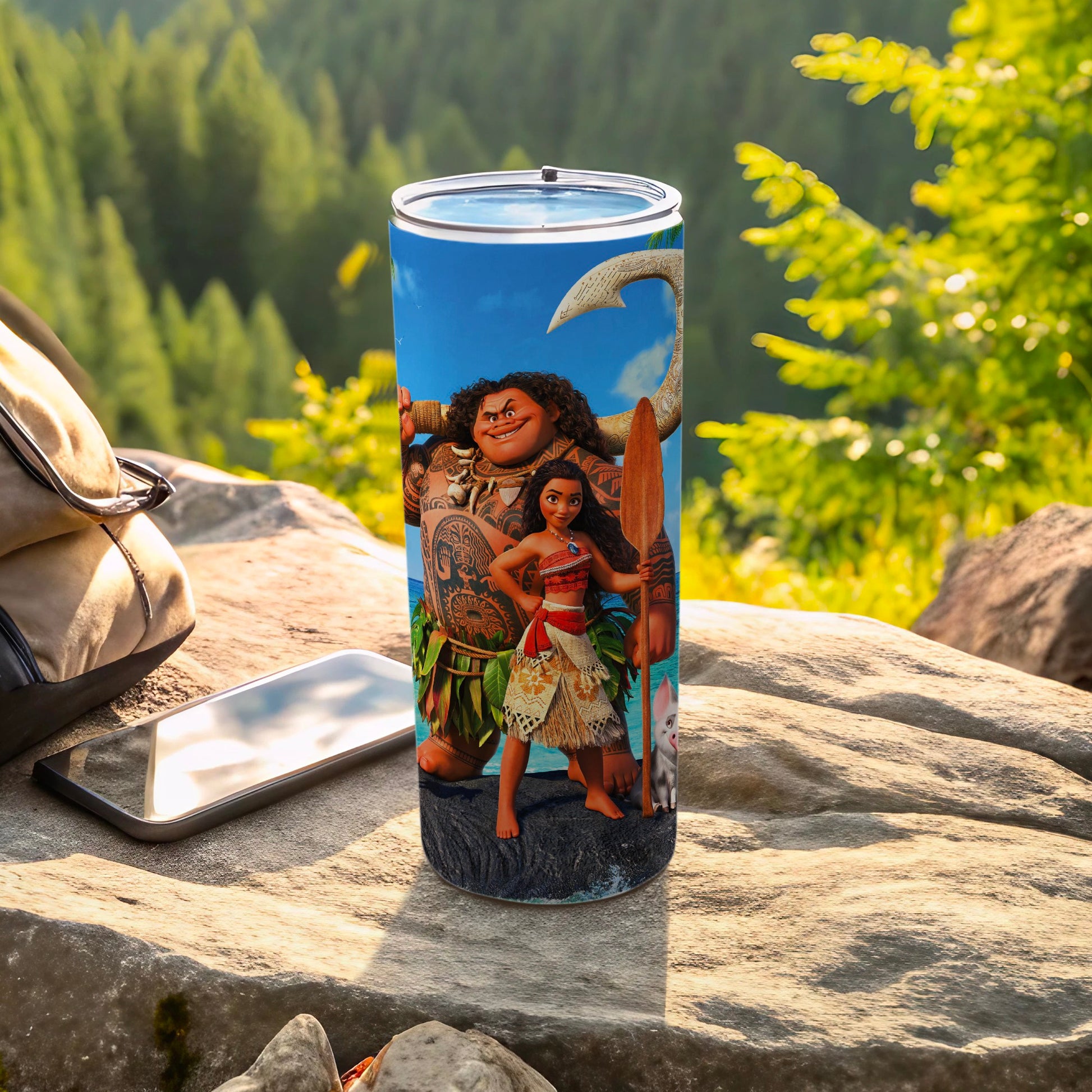 Moana and Maui Adventure Scene Tumbler