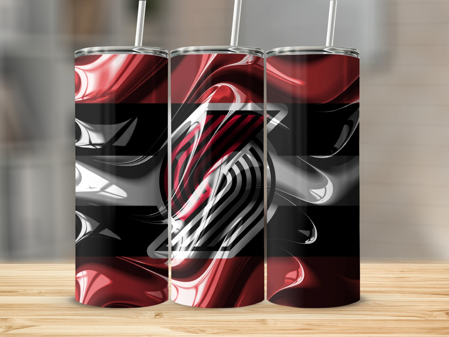 Abstract Portland Trail Blazers Graphic Design Tumblers