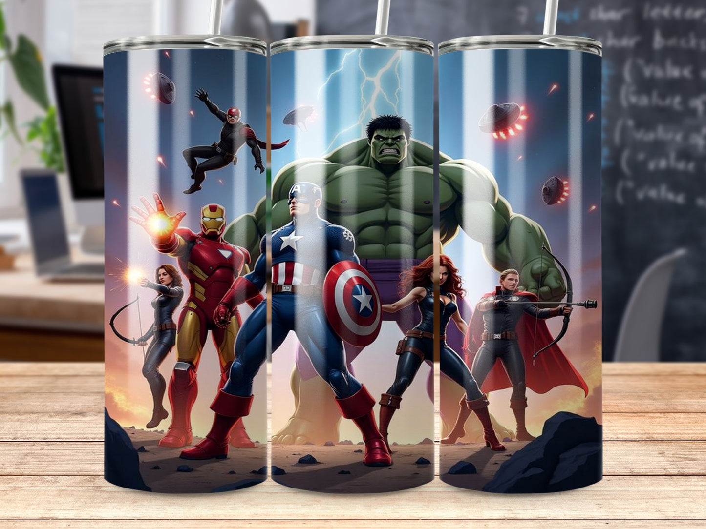 Avengers Ready for Battle Superhero Team Up Design Tumblers