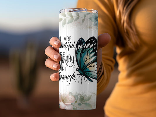 Beautiful Butterfly Design Printed Tumbler for Everyday Use