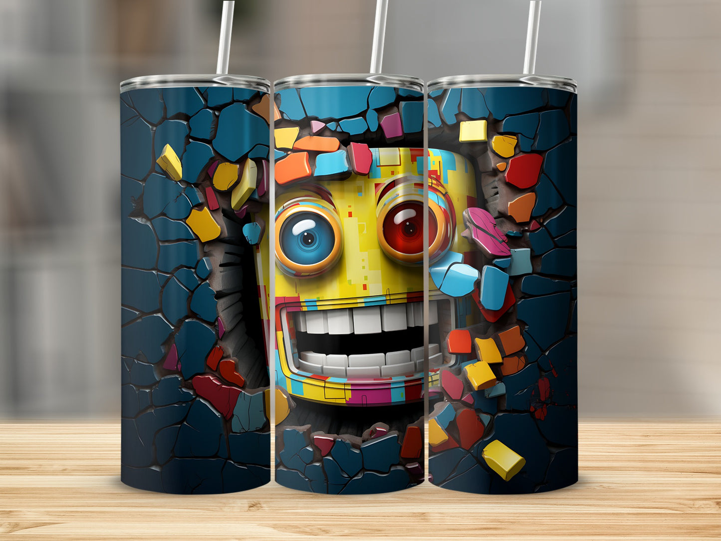 Colorful Robot Graphics Insulated Tumbler Product