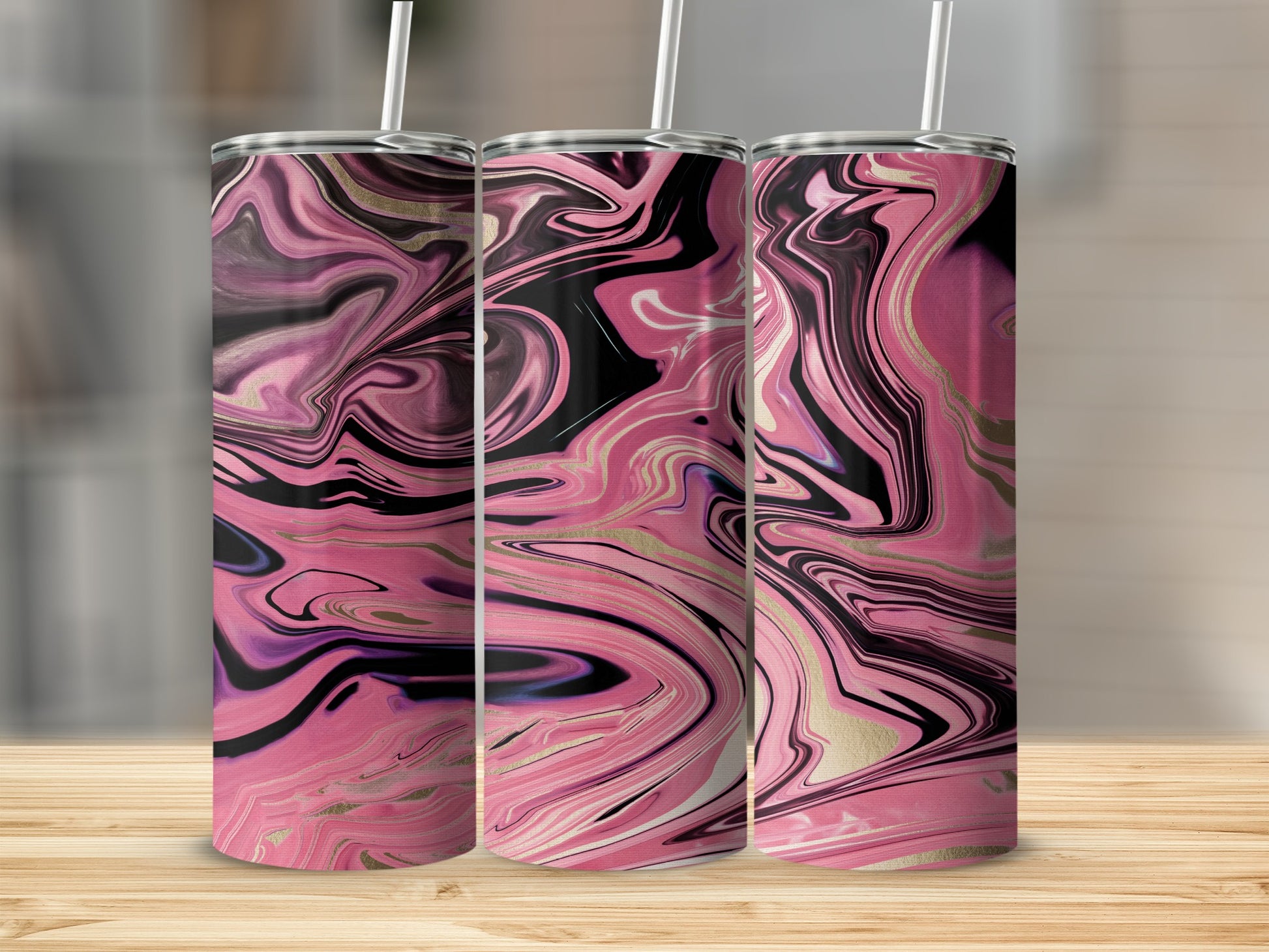 Stunning Swirled Pink Design Tumbler Product
