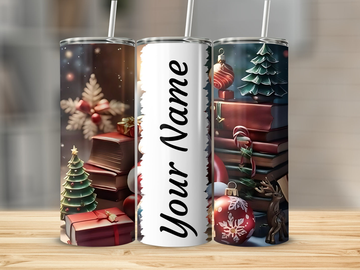 Custom Christmas Themed Insulated Tumbler Flask