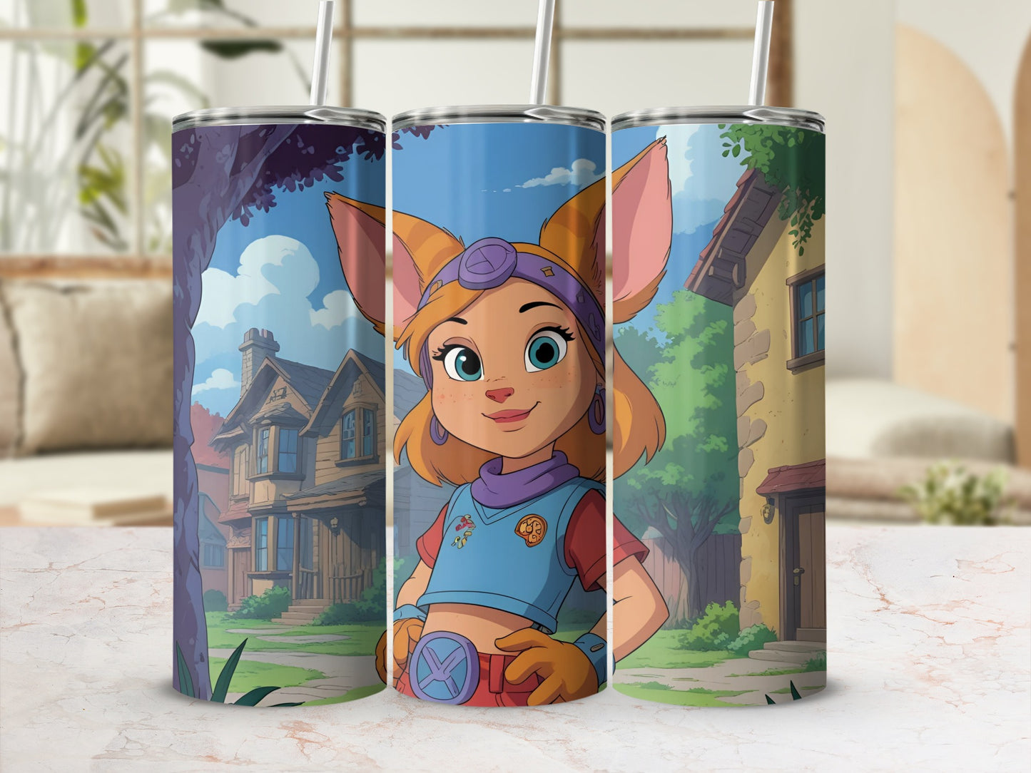 Adventurous Cartoon Character Design Tumbler Cup