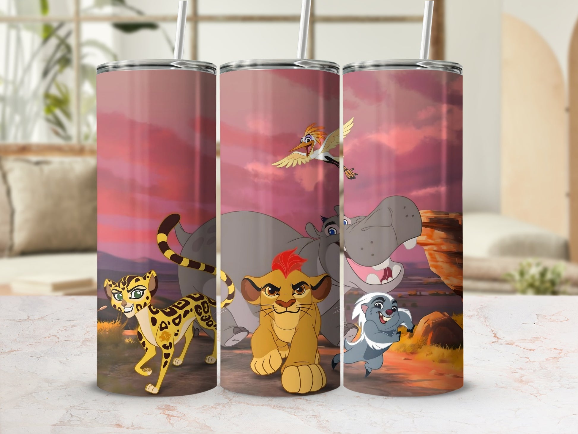 Lion Guard Characters Colorful Insulated Tumbler Cups