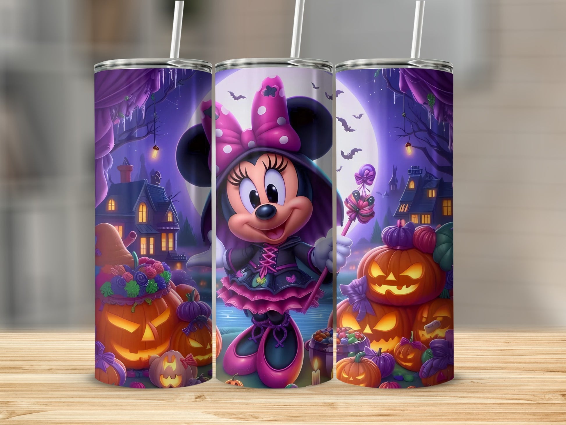Minnie Mouse Halloween Theme Tumbler Cup for Festive Décor