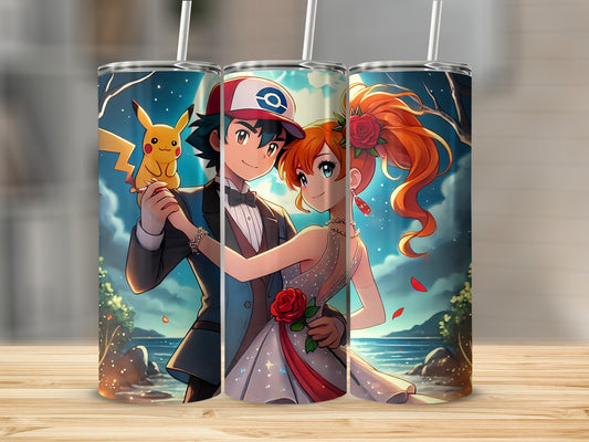 Anime Couple Fantasy Art Outdoor Scene Personalized Tumbler