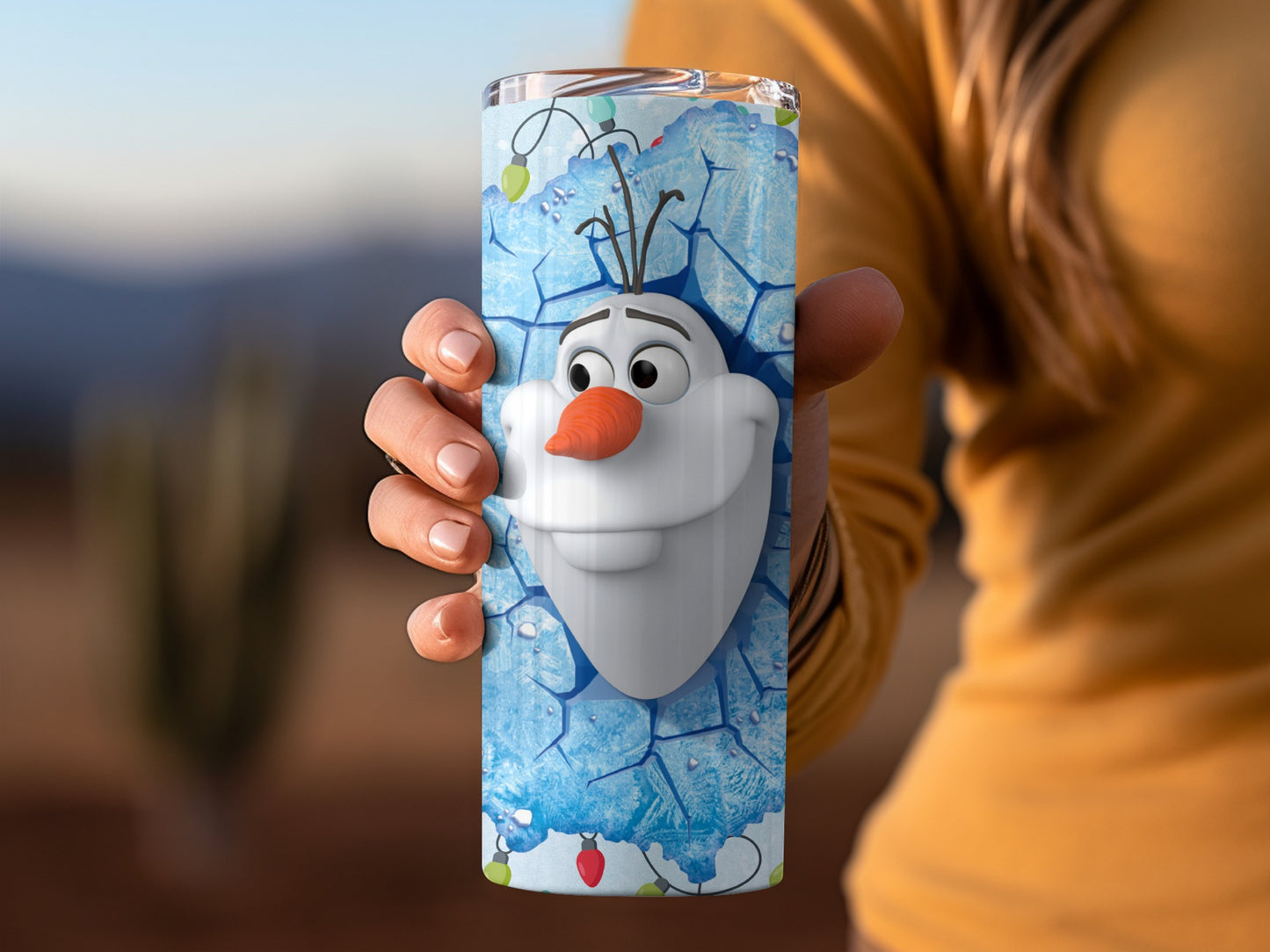 Frozen Snowman Character Design Insulated Tumbler Cup