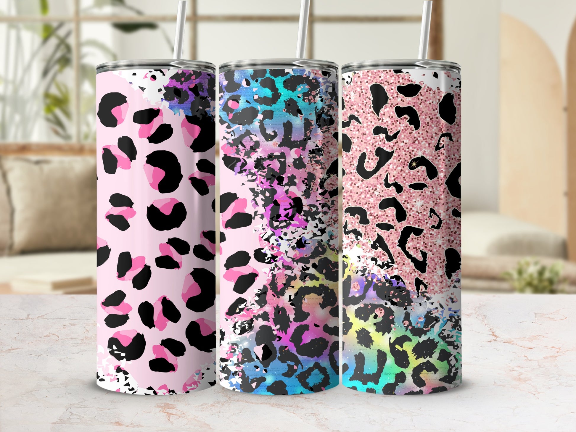 Colorful Leopard Print Insulated Tumblers for Everyday Use