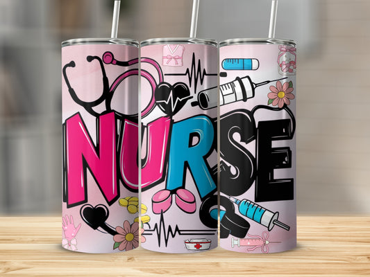 Colorful Nurse Design Stainless Steel Tumbler Cup