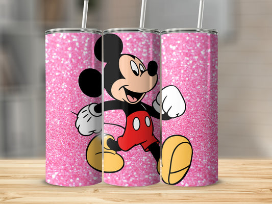 Sparkling Pink Tumbler with Classic Mickey Mouse Design