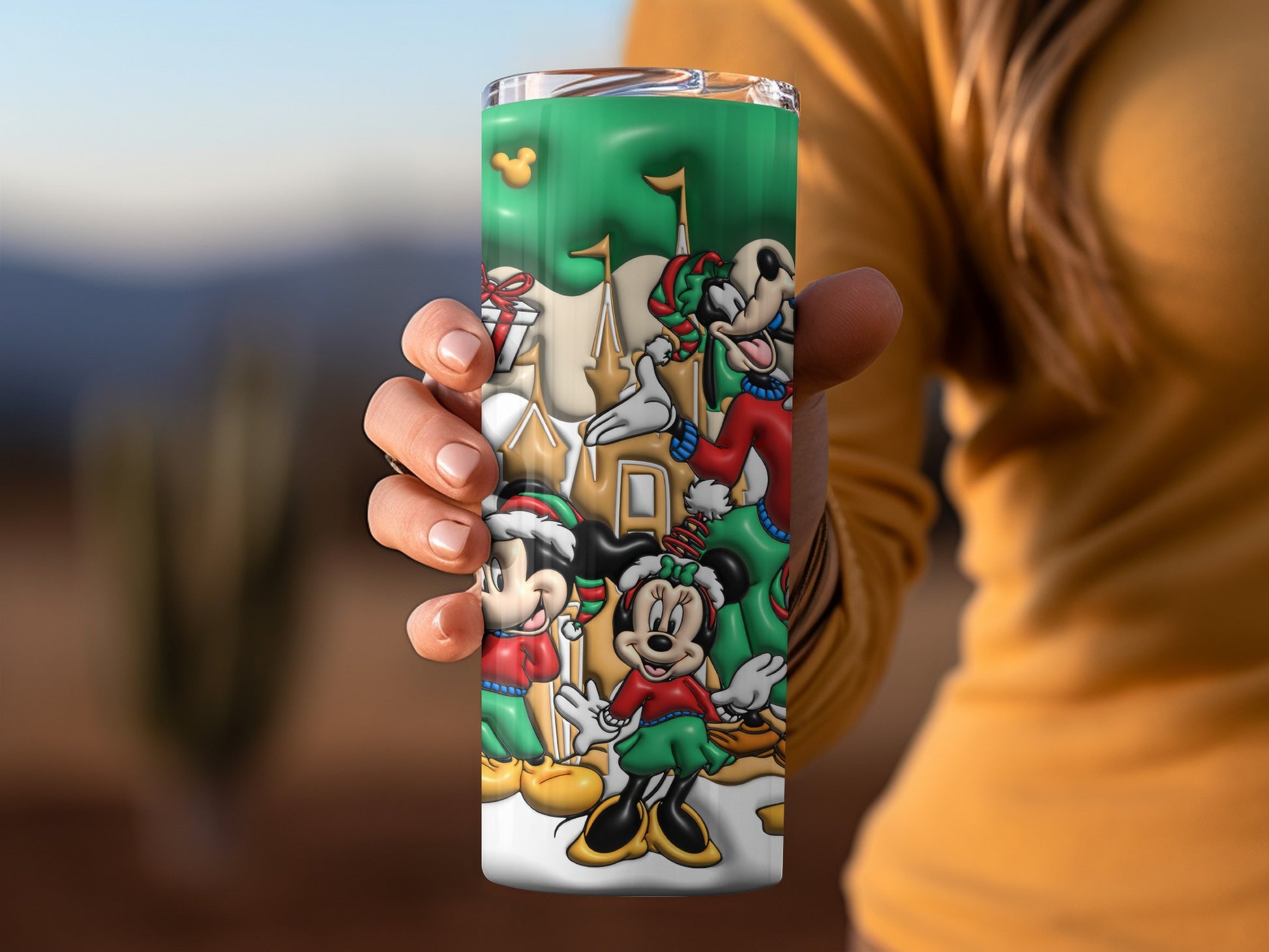 Festive Disney Characters Tumbler Perfect for Fans