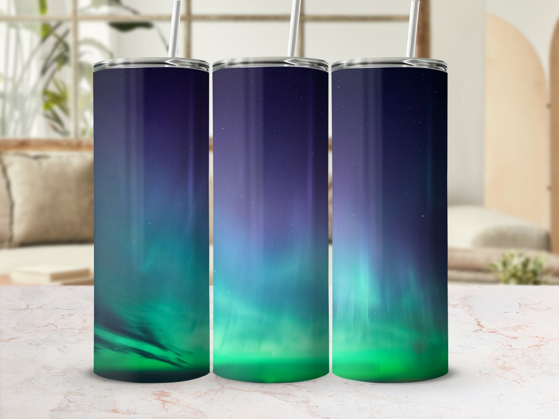 Stunning Northern Lights Design Tumbler for Everyday Use