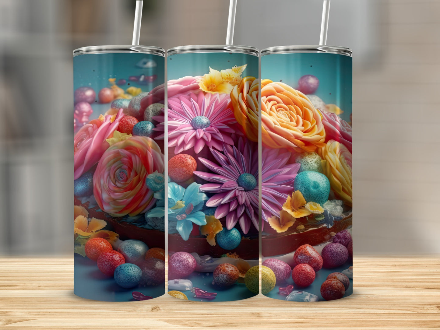 Bright Floral Bouquet Design Insulated Tumbler