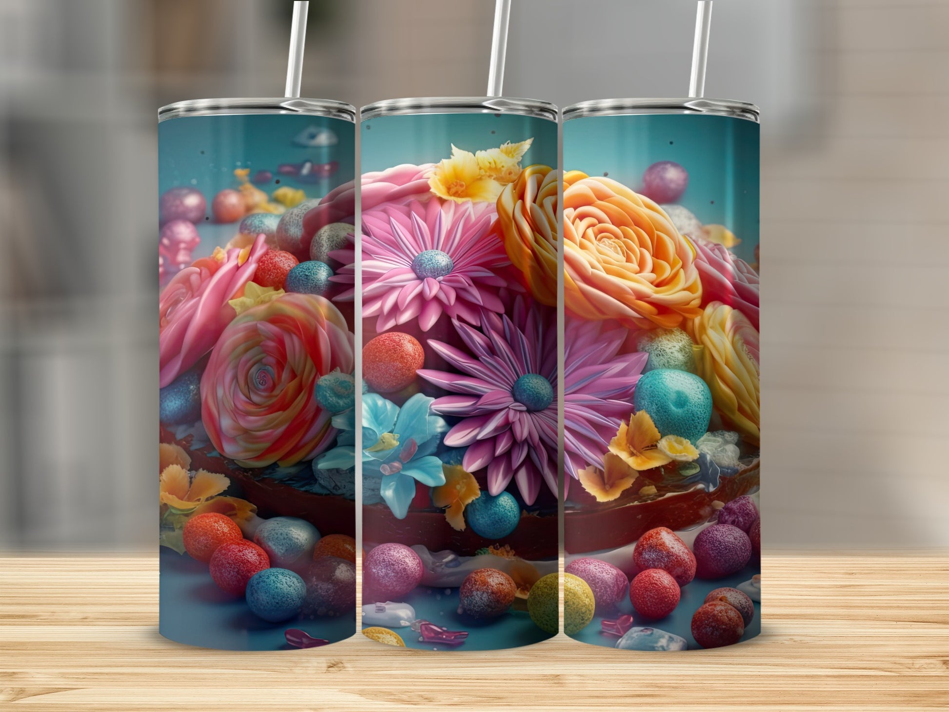 Bright Floral Bouquet Design Insulated Tumbler