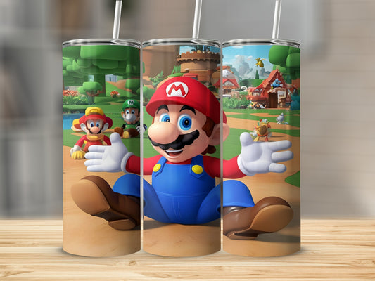 Mario and Luigi in a grassy landscape, a Mario game scene.