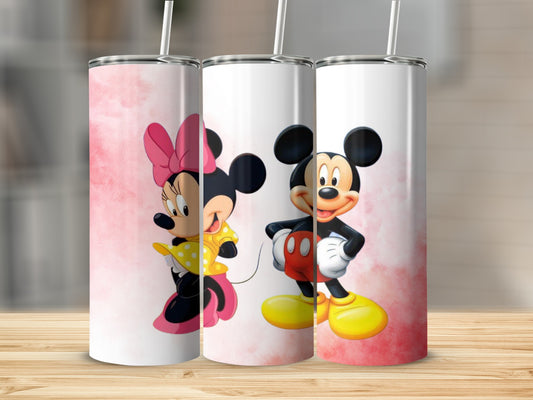 Cute Minnie and Mickey Mouse Tumbler Set