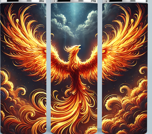 Phoenix Rising bright colored tumbler