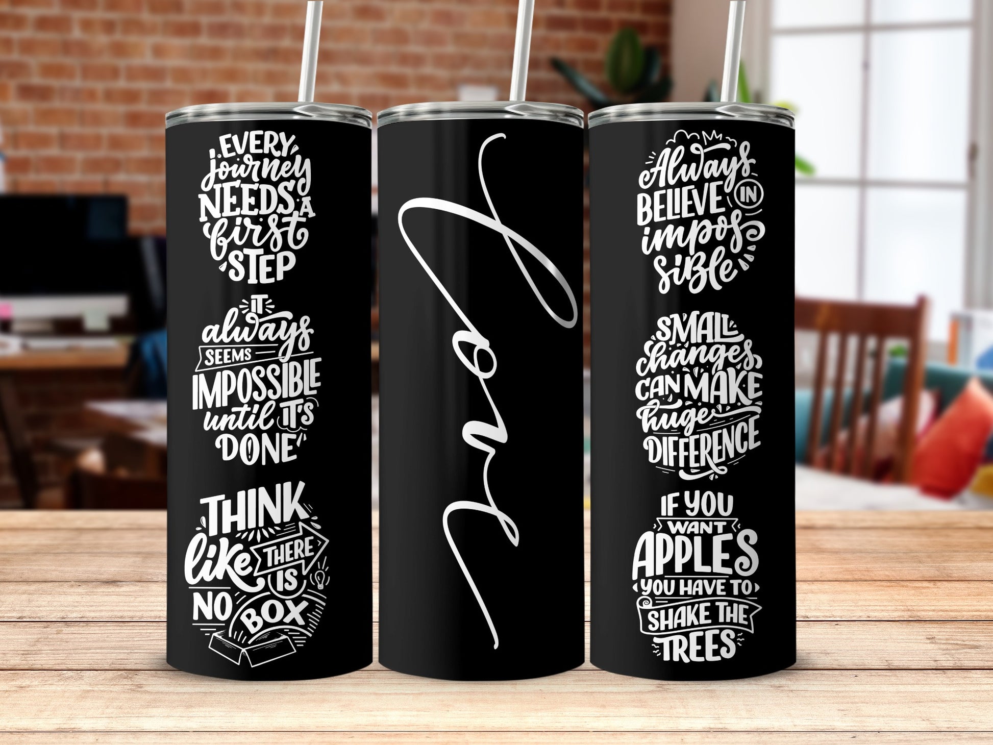 Inspirational Typography Design Tumblers for Every Journey