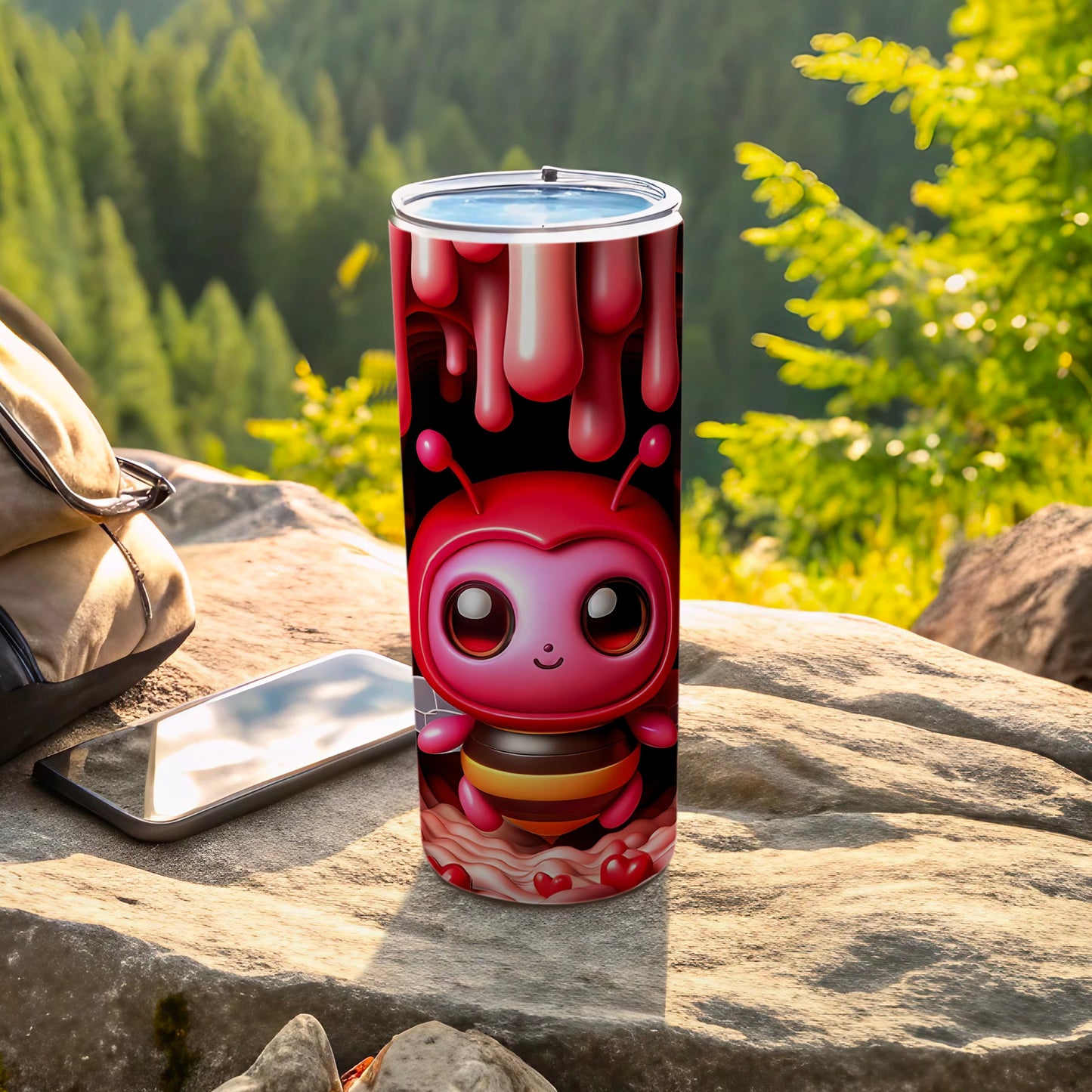 Cute Cartoon Bee and Honey Drips Thermal Bottle
